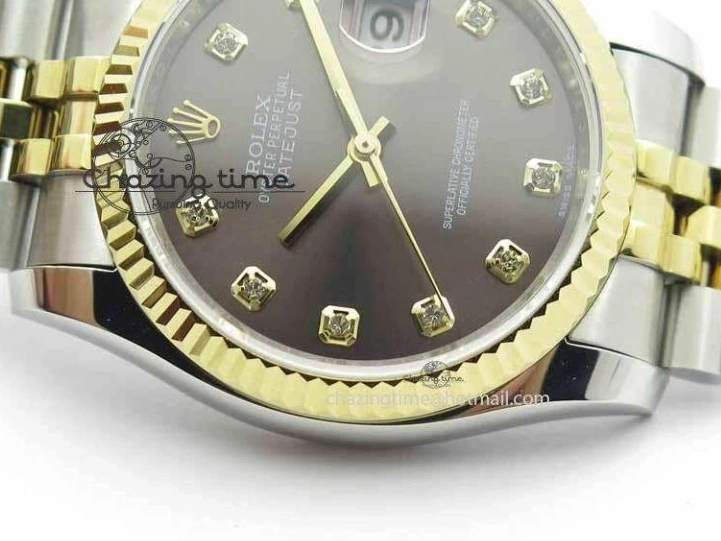 0410 DateJust 116234 SS YG BP Best Edition Gray Dial Diam Markers On SS YG Bracelet SA ZipUp 3745